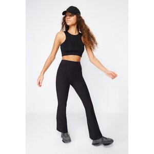 Trendyol Black Brushed Soft Fabric Flare Yoga Knitted Sports Leggings