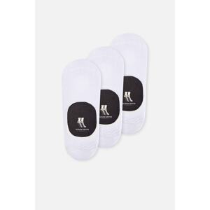 Dagi Men's White 3-Pack Cotton Invisible Socks