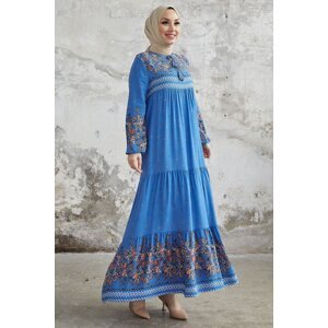 InStyle Juicy Patterned Loose Dress - Saxe Blue