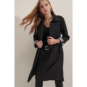 Bigdart 5808 Trench Coat with Waist Tie - Black