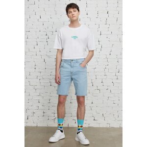 AC&Co / Altınyıldız Classics Men's Light Blue Slim Fit Slim Fit Cotton Stretchy Denim Shorts