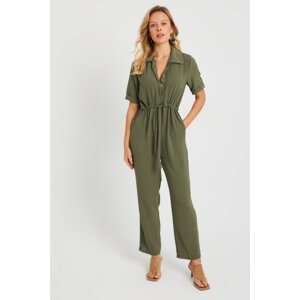 Cool & Sexy Women's Jumpsuit Khaki Q985