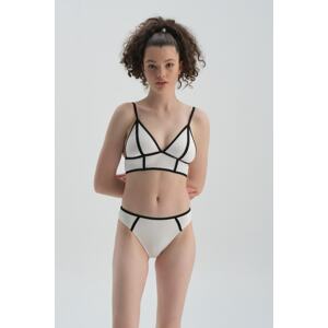 Dagi Black and White 6 Cm High Waist Bikini Bottom