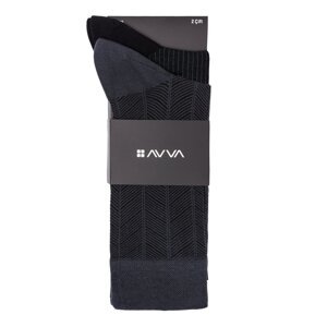 Avva Men's Anthracite Patterned 2-Pack Socket Socks