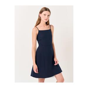 Jimmy Key Navy Blue Halter Neck Strap Stylish Mini Dress