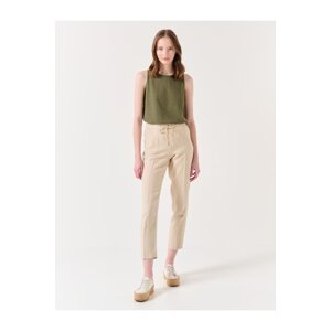 Jimmy Key Stone Normal Cuff Normal Waist Woven Linen Trousers