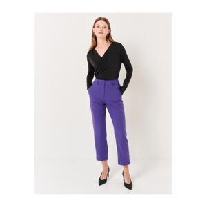 Jimmy Key Purple High Waist Woven Fabric Trousers