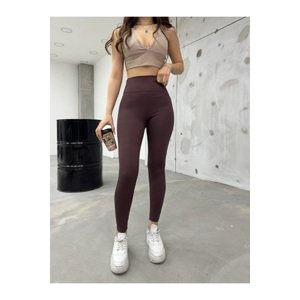 BİKELİFE Women's Ribbed Compression High Waist Knitted Leggings