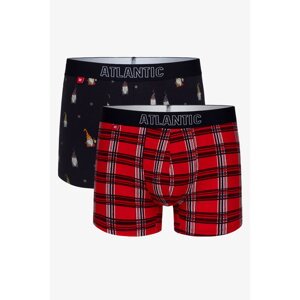 Men's Boxer Shorts ATLANTIC 2Pack - Dark Blue/Red