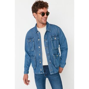 Trendyol Men's Blue Regular Fit Denim Jacket