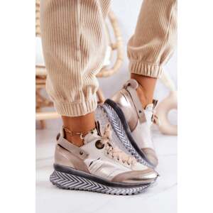 Women's Leather Sneakers Maciejka 04916-19 Beige