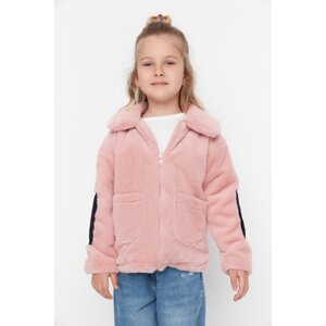 Trendyol Powder Girls' Plush Coat with Sleeve Detail