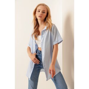 Bigdart 20120 Oversize Short Sleeve Shirt - Blue