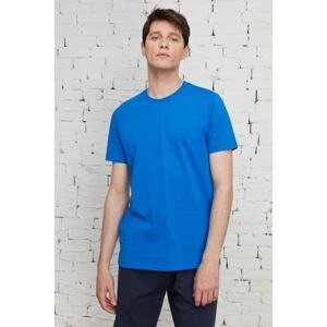 AC&Co / Altınyıldız Classics Men's Saxe Blue 100% Cotton Slim Fit Slim Fit Crew Neck Short Sleeve T-Shirt