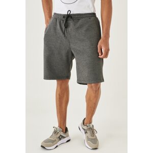 AC&Co / Altınyıldız Classics Men's Anthracite-melange Standard Fit Daily Comfortable Sports Knitted Shorts