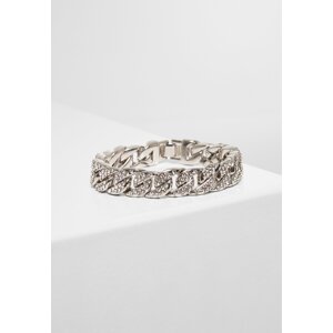 Large bracelet with silver rhinestones