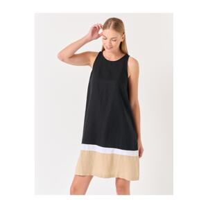 Jimmy Key Black Round Neck Sleeveless Linen Dress