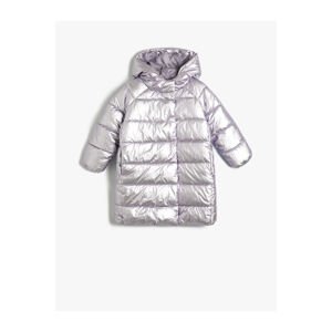 Koton Long Puffer Jacket Hooded Padded Zipper Pocket