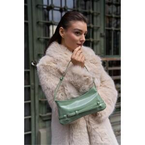 Madamra Mint Patent Leather Women's Patent Leather Baguette Bag