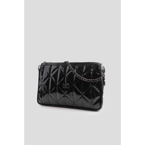 Marjin Women's Adjustable Strap Hand Shoulder Bag Onles Black Patent Leather