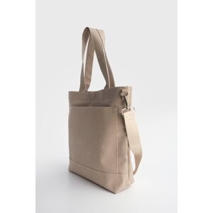 Marjin Women's Hand Shoulder Strap Canvas Tote Bag Sandy Beige