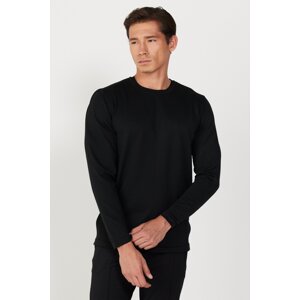 ALTINYILDIZ CLASSICS Men's Black Standard Fit Normal Cut Crew Neck Knitwear Sweater