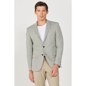 ALTINYILDIZ CLASSICS Men's Green Slim Fit Slim Fit Mono Collar Cotton Blazer Jacket