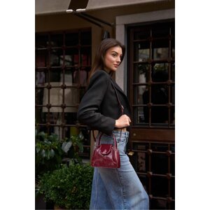 Madamra Burgundy Patent Leather Women's Maja Clamshell Mini City Women's Bag -