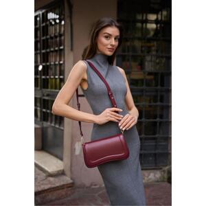 Madamra Burgundy Women's Magnet Closure Women's Arm and Shoulder Bag