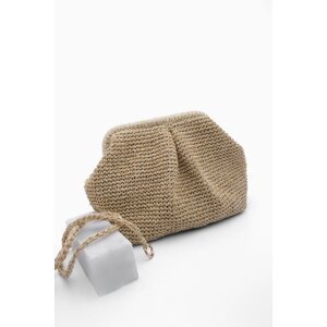 Marjin Women's Handmade Knitted Shoulder Bag Tives Beige Straw