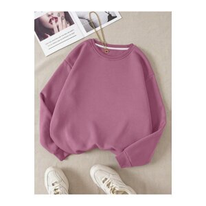 Know Women's Lilac Purple Plain Crew Neck Sweatshirt