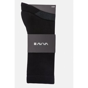 Avva Men's Black Patterned 2-Pack Socket Socks