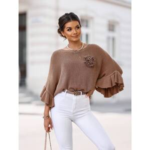 Brown sweater with imitation Cocomore flower