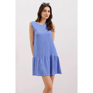 Bigdart 2344 Flared Knitted Summer Dress - Sax