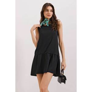 Bigdart 2344 Flared Knitted Summer Dress - Black