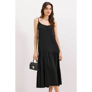 Bigdart 2403 Strappy Midi Dress - Black