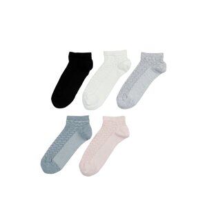 Polaris Wave Jacquard 5-Piece Ptk-w 2pr Multi Color Women's 5-Piece Booties Sock