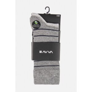 Avva Men's Anthracite-gray Plain/patterned 2-pack Bamboo Cleat Socks