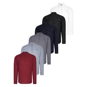 SET OF SIX G783 DEWBERRY JUDGE COLLAR SHIRT-BLACK-NAVY-ANTHRACITE-GRAY-BURGUNDY-KHAKI