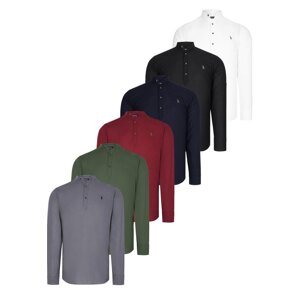 SET OF SIX G783 DEWBERRY JUDGE COLLAR SHIRT-BLACK-WHITE-NAVY-KHAKI-BURGUNDY-ANTHRACITE