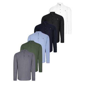 SET OF SIX G783 DEWBERRY JUDGE COLLAR SHIRT-BLACK-WHITE-BLUE-NAVY-ANTHRACITE-KHAKI