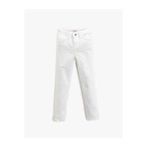 Koton Basic Jeans Trousers 5-Pocket Slim Fit Worn.