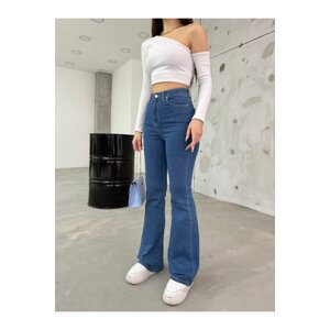 BİKELİFE Women's Blue High Waist Flexible Camisole Jeans