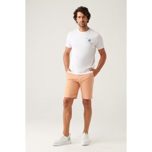 Avva Men's Orange Flexible Waist Relaxed Fit Shorts