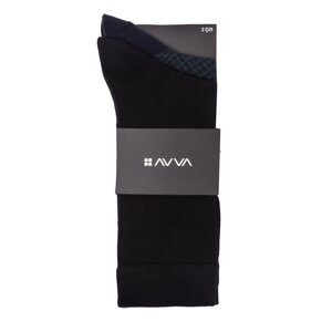 Avva Men's Black Patterned 2-Pack Socket Socks