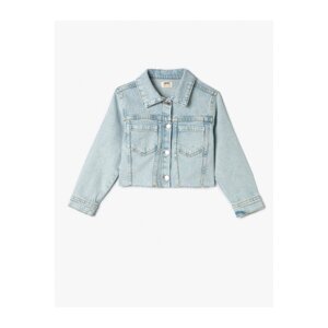 Koton Crop Denim Jacket Pocket Detailed Button Closure Cotton