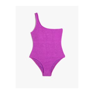 Koton One Shoulder Swimsuit Textured