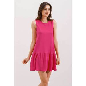 Bigdart 2344 Flared Knitted Summer Dress - Fuchsia