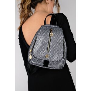 LuviShoes TENSE Silver Sequin Women's Backpack