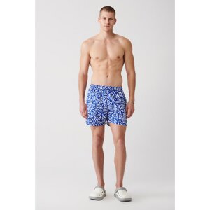 Avva Men's Blue Quick Dry Geometric Printed Standard Size Swimwear with Special Box, Seafood